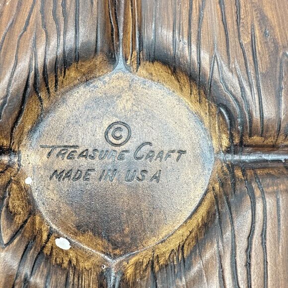 Vintage Treasure Craft Serving Tray Divided Platter MCM Green/Turquoise 13.5” - Picture 7 of 12